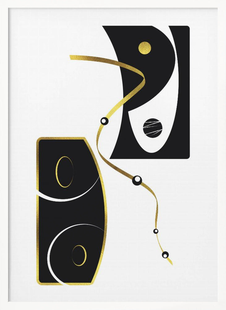 Black & White Abstract No. 2 | gold Poster